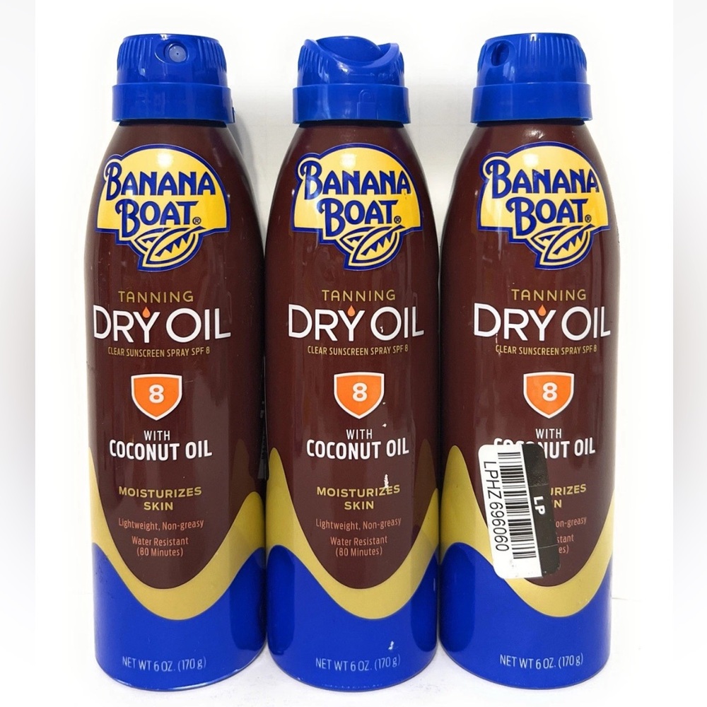 (3) Banana Boat Ultra Mist Dry Oil, Reef Friendly, Clear Sunscreen Spray, SPF 8